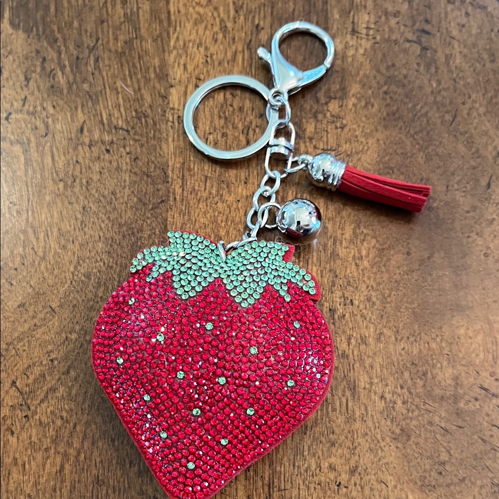 Strawberry Rhinestone Keychain